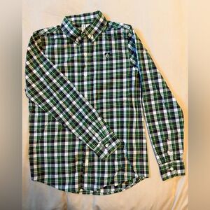 Janie and Jack Green and Blue Plaid Button-Down Shirt